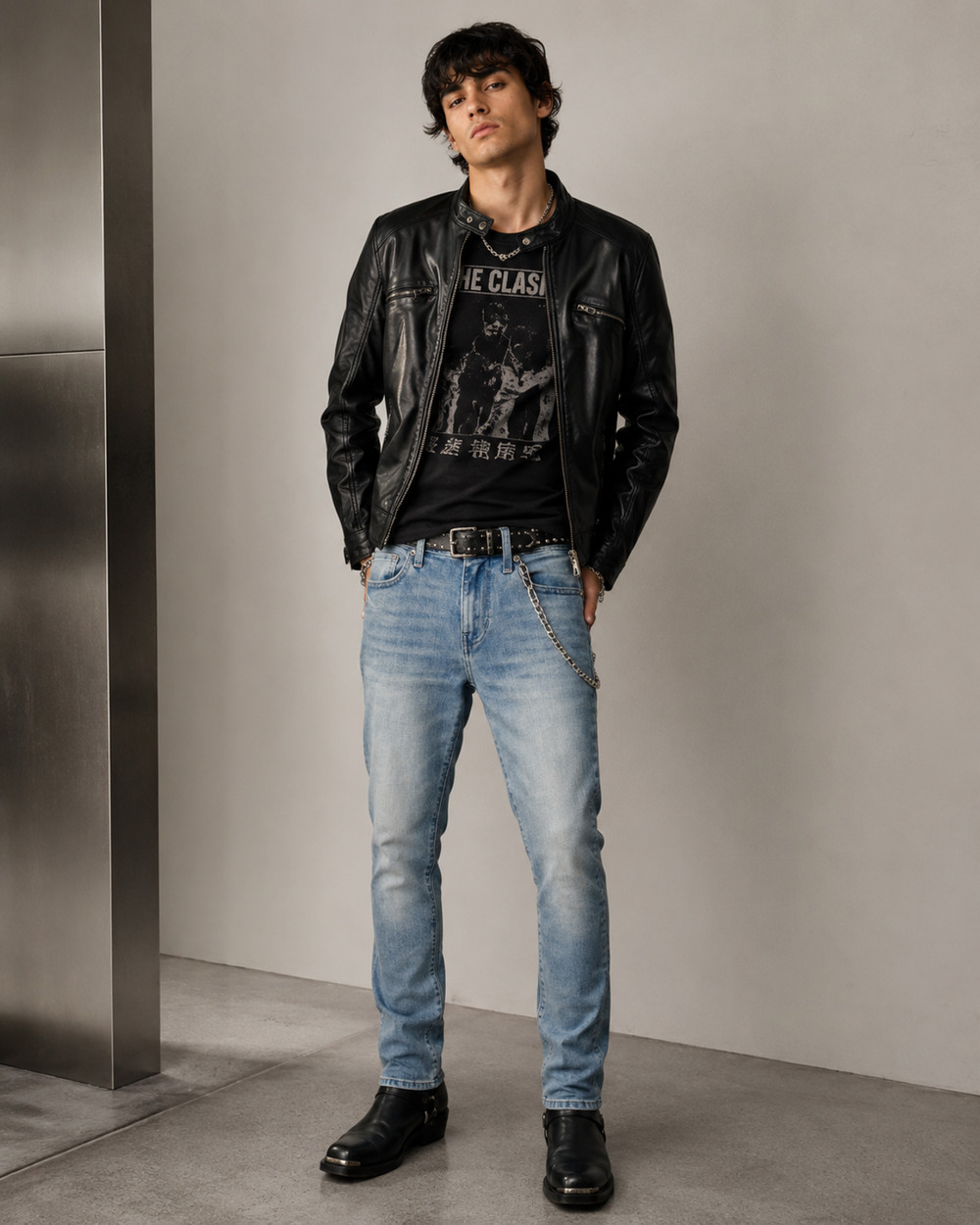 PacSun Jeans Mens 28 X 30 Stacked Skinny Medium Wash Blue Denim Rocker Y2K Punk